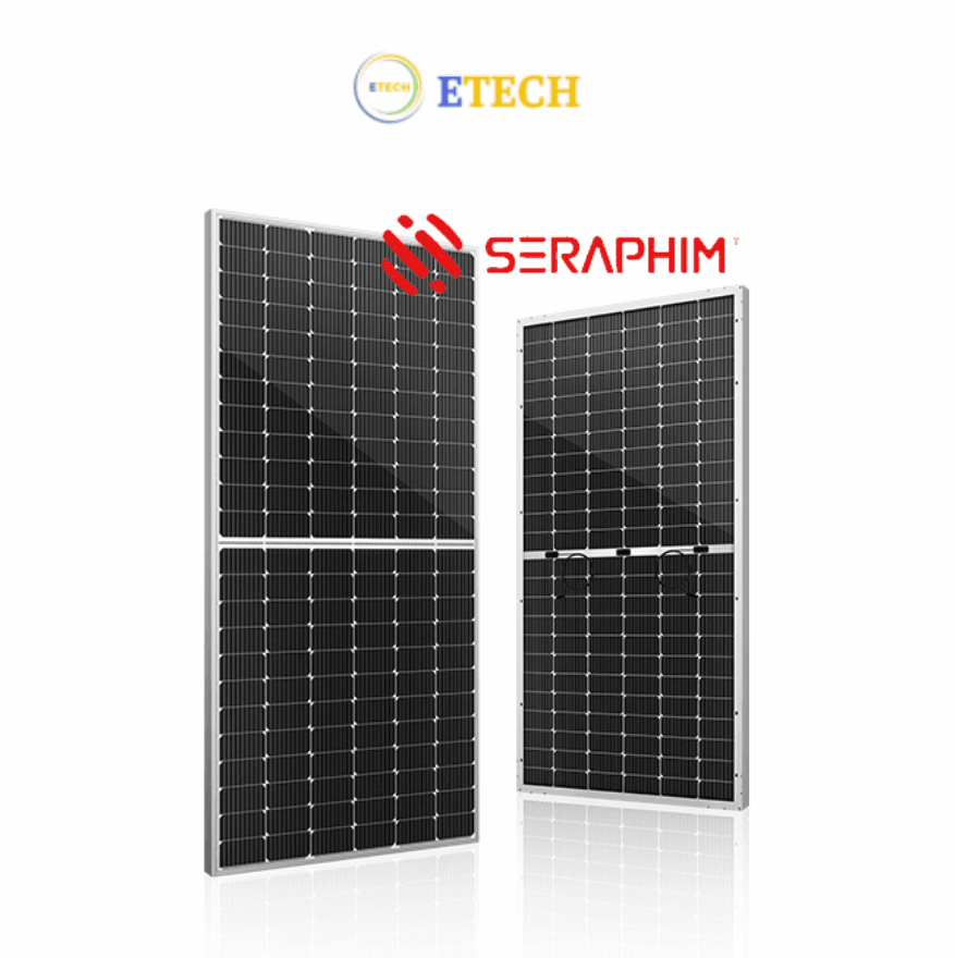 Tấm pin SERAPHIM 585W 2 mặt kính công nghệ N-TOPCON chống đổ bóng