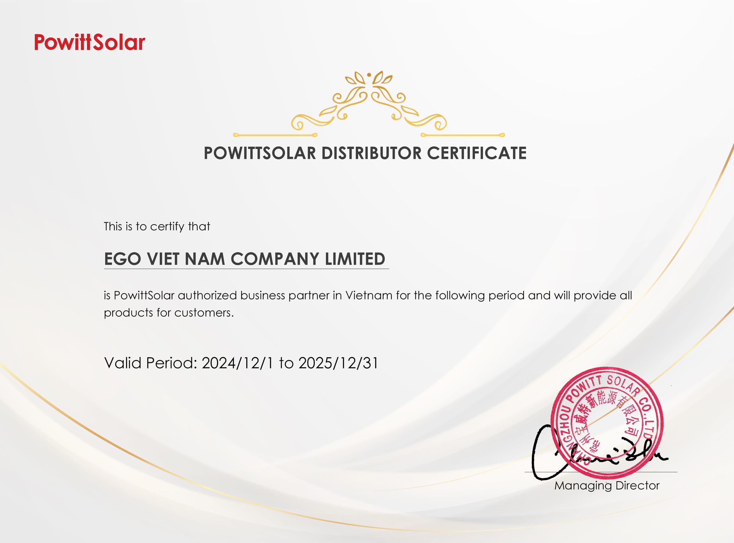 ETECH SOLAR CHÍNH THỨC TRỞ THÀNH NHÀ PHÂN PHỐI TẤM PIN POWITTSOLAR