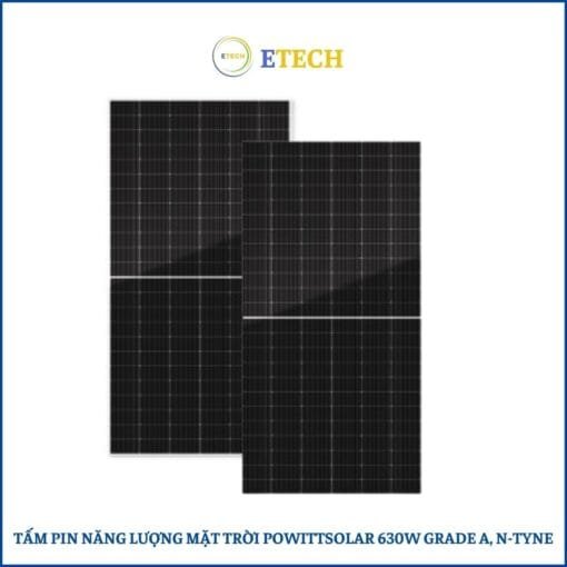 Tấm pin năng lượng mặt trời PowittSolar 630W grade A, N-Tyne